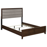 Tampa Furniture Outlet - Coaster - Welsley 50-inch Upholstered Queen Bed Walnut - 223441Q