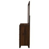 Welsley 6-drawer Dresser and Mirror Walnut - Tampa Furniture Outlet