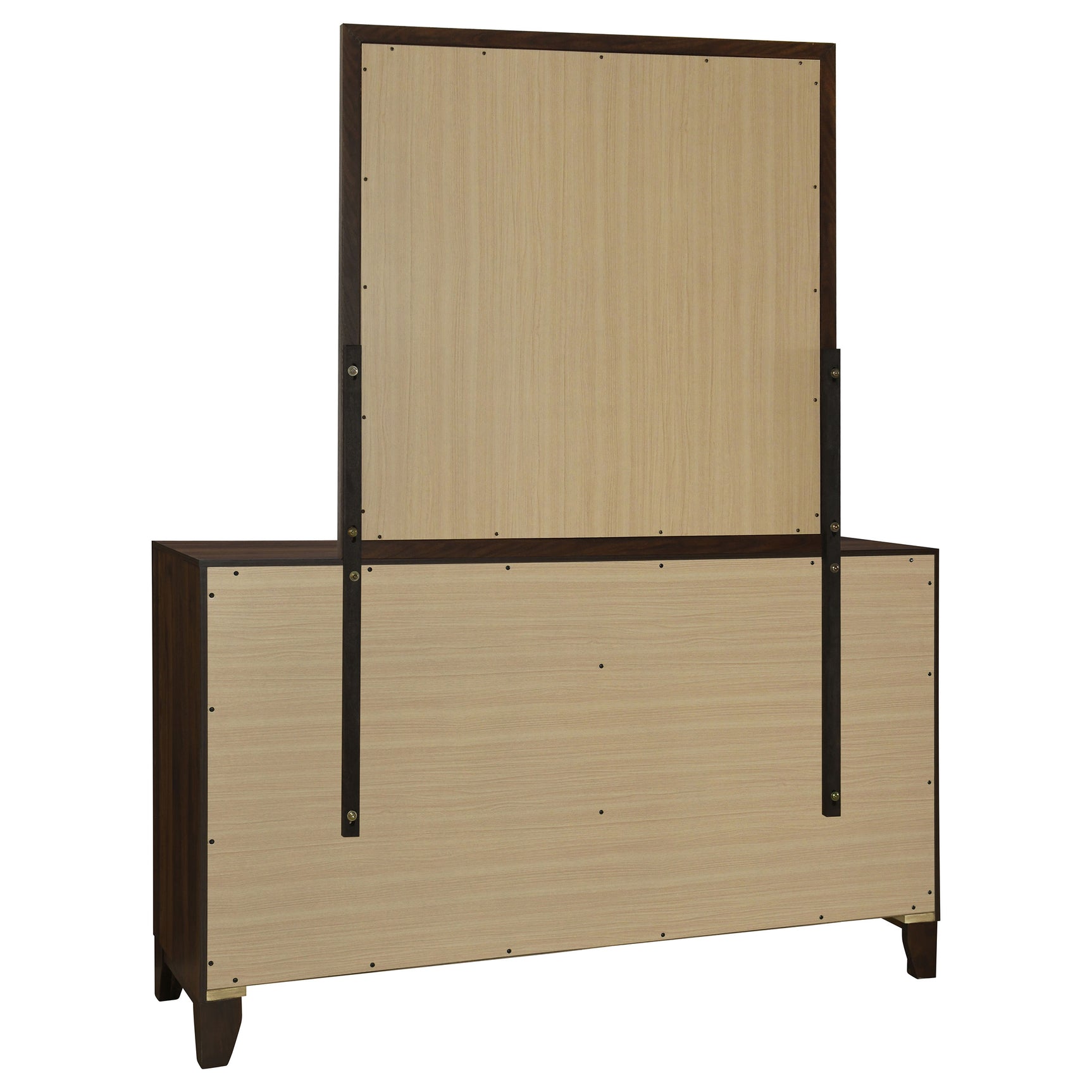 Welsley 6-drawer Dresser and Mirror Walnut - Tampa Furniture Outlet