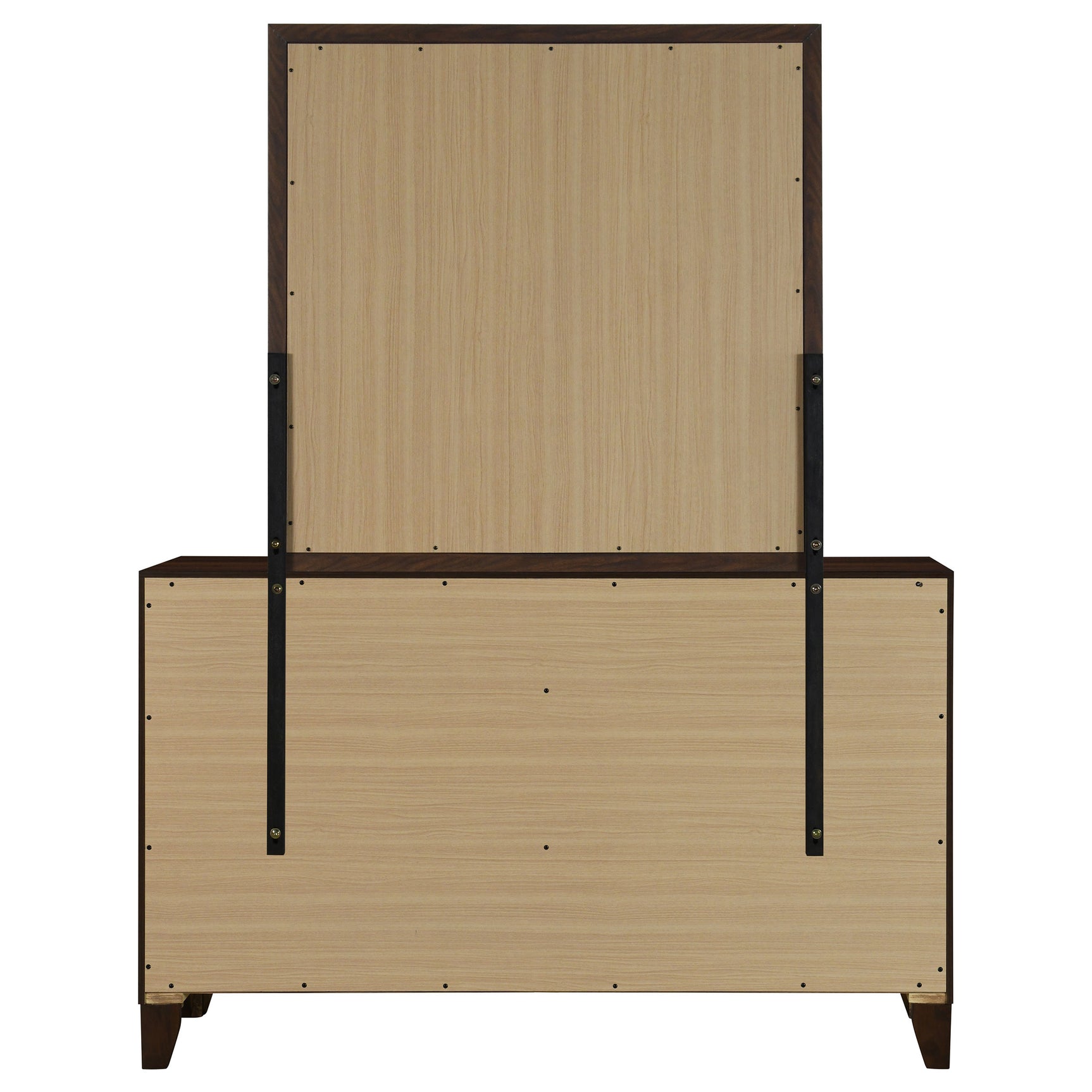 Welsley 6-drawer Dresser and Mirror Walnut - Tampa Furniture Outlet
