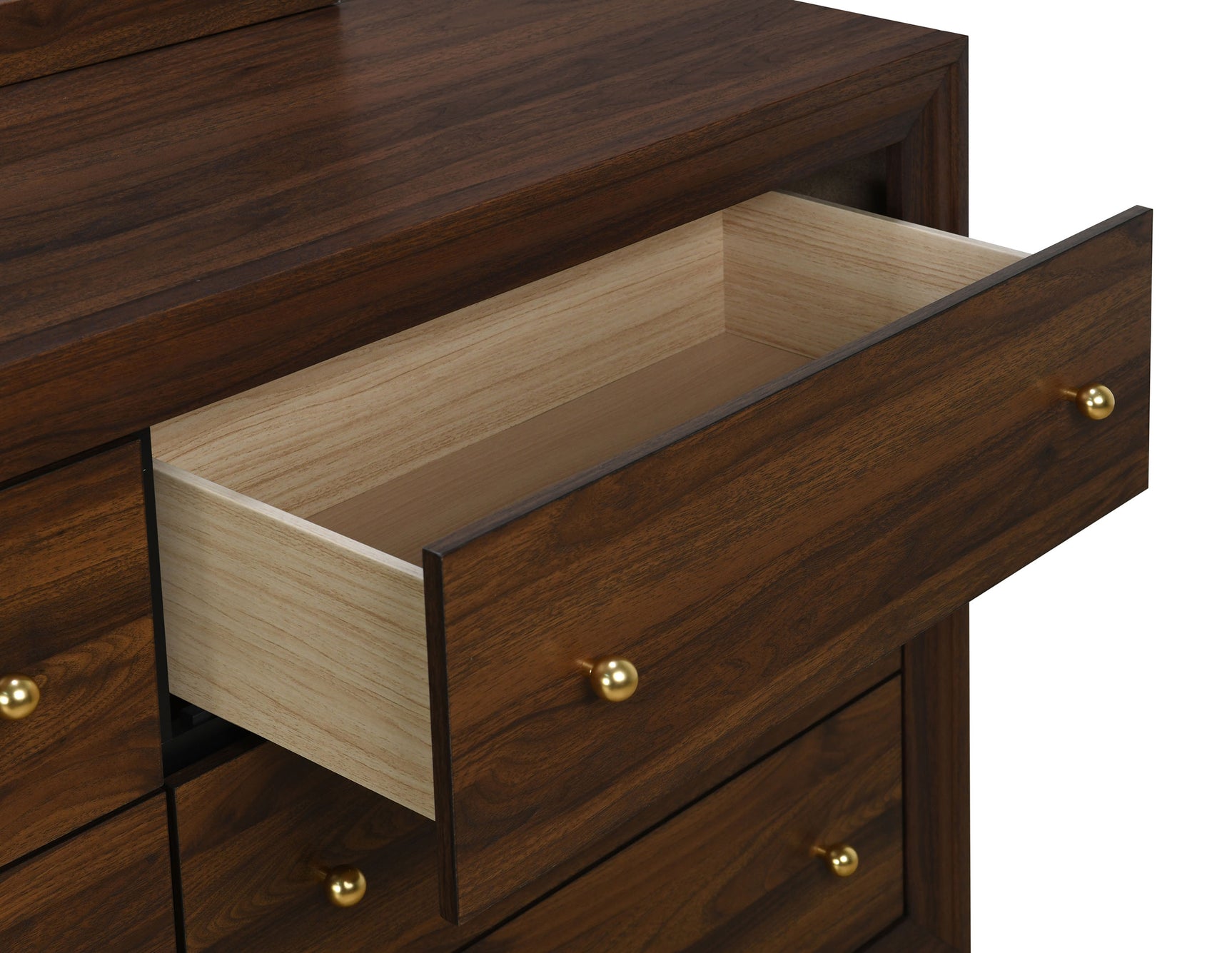 Welsley 6-drawer Dresser and Mirror Walnut - Tampa Furniture Outlet