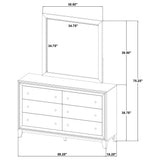 Welsley 6-drawer Dresser and Mirror Walnut - Tampa Furniture Outlet