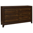 Tampa Furniture Outlet - Coaster - Welsley 6-drawer Dresser Cabinet Walnut - 223443