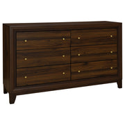 Tampa Furniture Outlet - Coaster - Welsley 6-drawer Dresser Cabinet Walnut - 223443