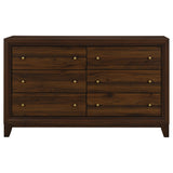 Welsley 6-drawer Dresser Cabinet Walnut - Tampa Furniture Outlet