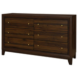 Welsley 6-drawer Dresser Cabinet Walnut - Tampa Furniture Outlet