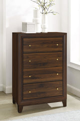 Welsley 4-drawer Chest of Drawers Walnut - Tampa Furniture Outlet