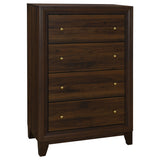 Tampa Furniture Outlet - Coaster - Welsley 4-drawer Chest of Drawers Walnut - 223445