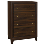 Tampa Furniture Outlet - Coaster - Welsley 4-drawer Chest of Drawers Walnut - 223445