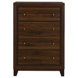 Welsley 4-drawer Chest of Drawers Walnut - Tampa Furniture Outlet