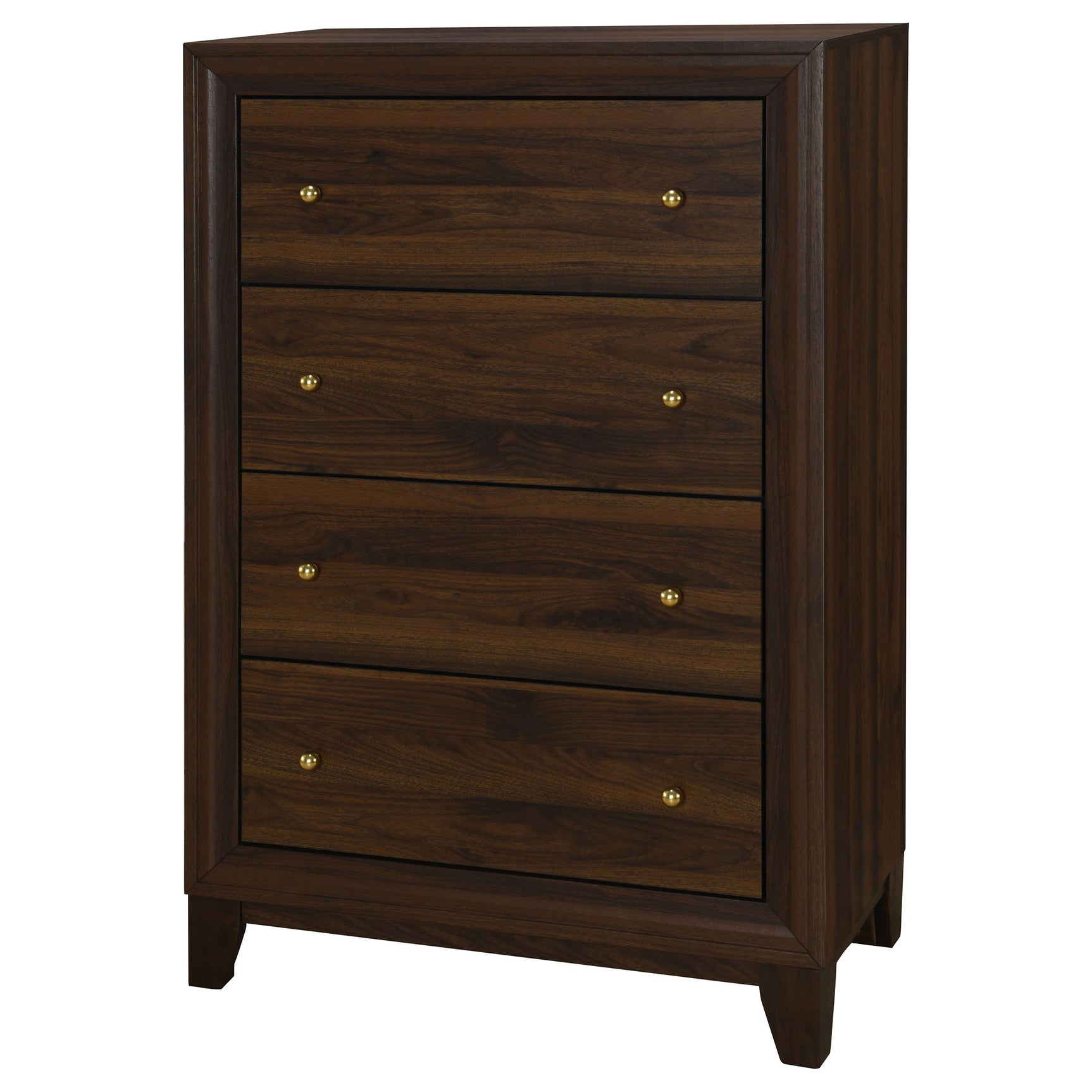 Welsley 4-drawer Chest of Drawers Walnut - Tampa Furniture Outlet