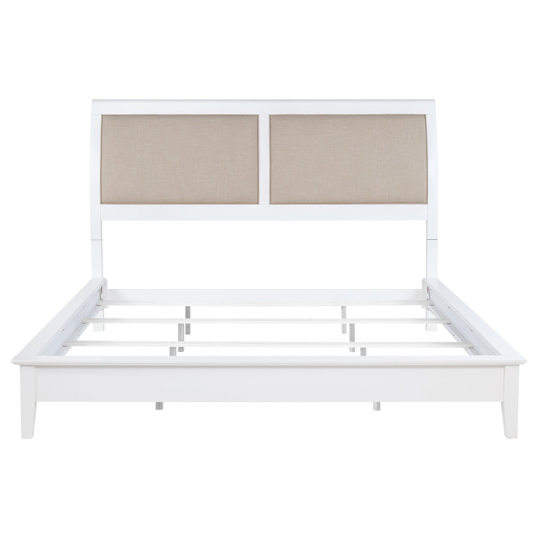 Bexhill 56-inch Upholstered Eastern King Panel Bed White - Tampa Furniture Outlet