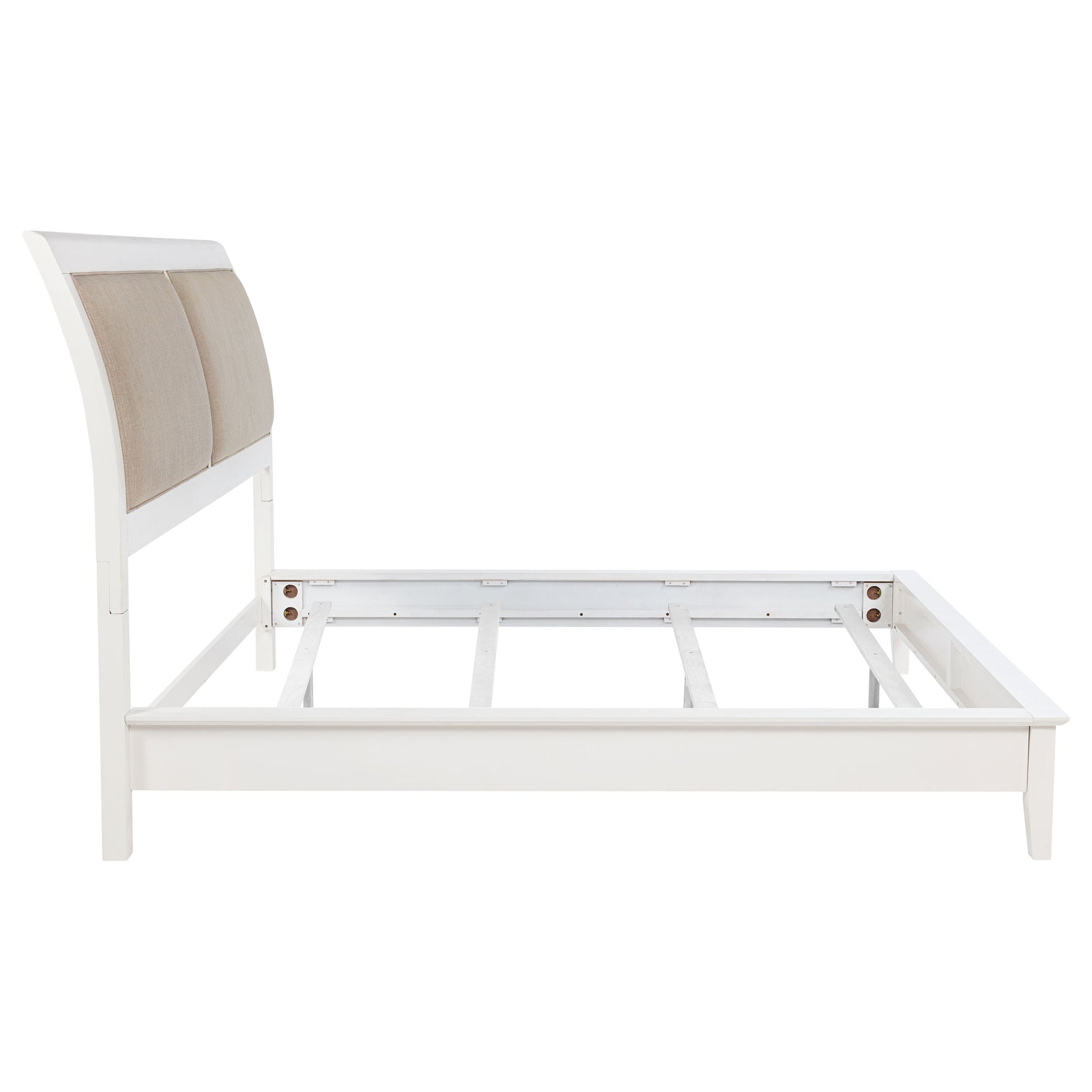 Bexhill 56-inch Upholstered Eastern King Panel Bed White - Tampa Furniture Outlet