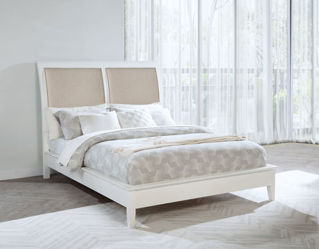 Bexhill 56-inch Upholstered California King Panel Bed White - Tampa Furniture Outlet