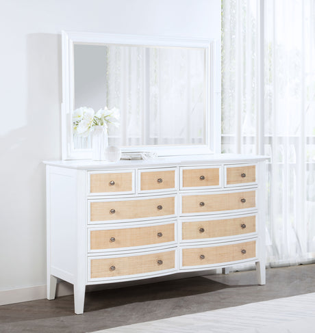 Bexhill 10-drawer Dresser and Mirror White - Tampa Furniture Outlet