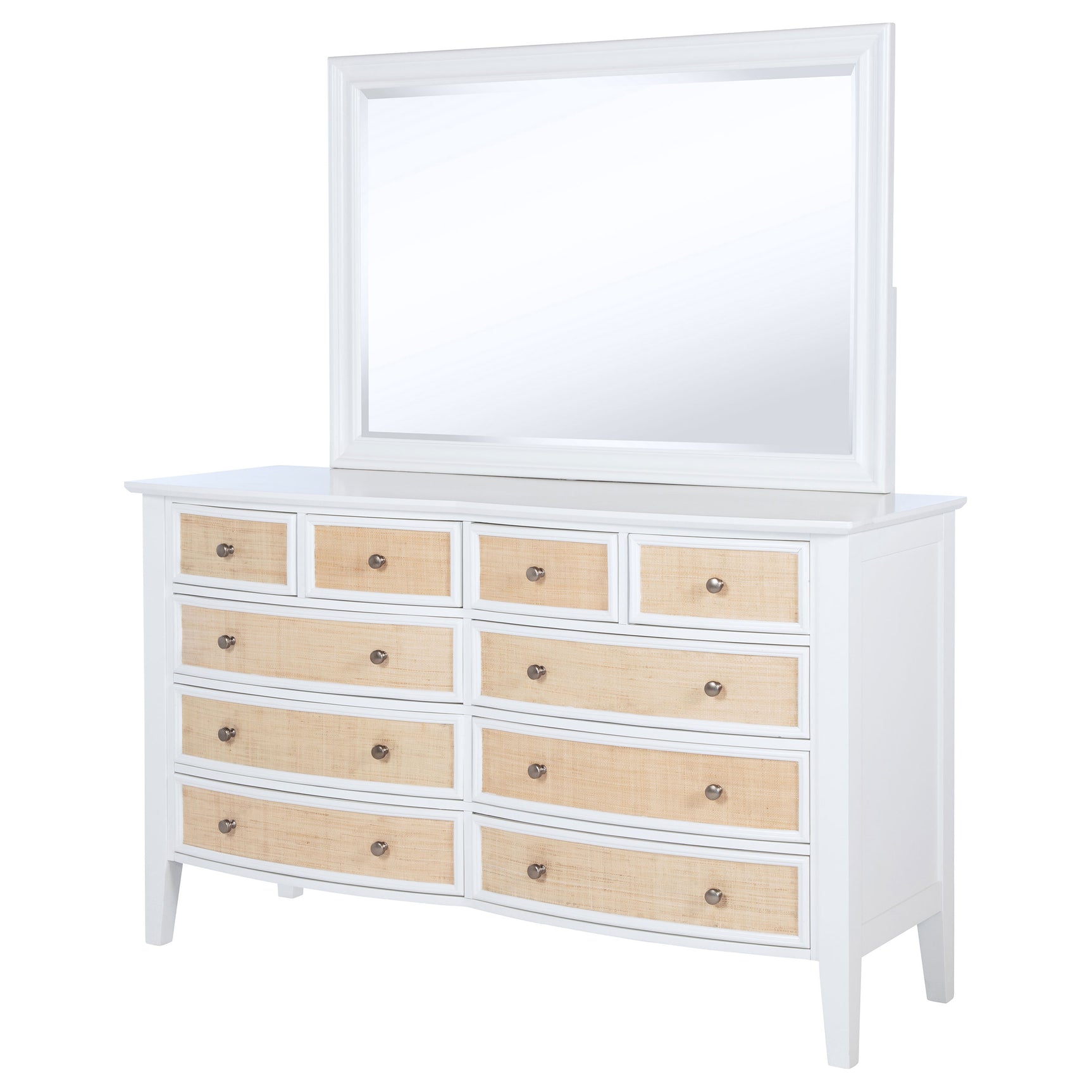 Bexhill 10-drawer Dresser and Mirror White - Tampa Furniture Outlet