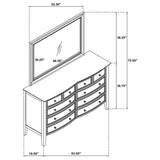 Bexhill 10-drawer Dresser and Mirror White - Tampa Furniture Outlet