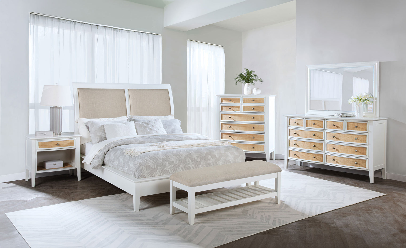 Bexhill 10-drawer Dresser and Mirror White - Tampa Furniture Outlet