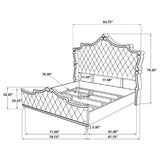 Antonella Upholstered Eastern King Panel Bed Ivory and Camel - Tampa Furniture Outlet