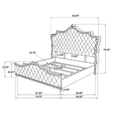 Antonella Upholstered California King Panel Bed Ivory - Tampa Furniture Outlet