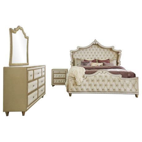 Antonella 4-piece Queen Bedroom Set Ivory - Tampa Furniture Outlet