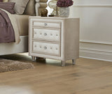 Antonella Upholstered 3-drawer Nightstand Ivory and Camel - Tampa Furniture Outlet