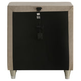 Antonella Upholstered 3-drawer Nightstand Ivory and Camel