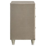 Antonella Upholstered 3-drawer Nightstand Ivory and Camel