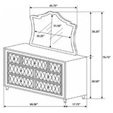 Antonella 7-drawer Upholstered Dresser with Mirror Ivory - Tampa Furniture Outlet