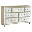 Tampa Furniture Outlet - Coaster - Antonella 7-drawer Upholstered Dresser Ivory and Camel - 223523