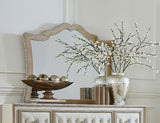 Antonella Upholstered Dresser Mirror Camel - Tampa Furniture Outlet