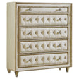 Tampa Furniture Outlet - Coaster - Antonella 5-drawer Bedroom Chest Ivory and Camel - 223525