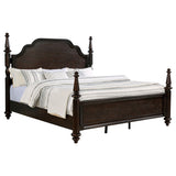 Andover 63-inch Four Poster Eastern King Bed Dark Oak - Tampa Furniture Outlet