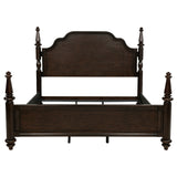 Andover 63-inch Four Poster Eastern King Bed Dark Oak - Tampa Furniture Outlet