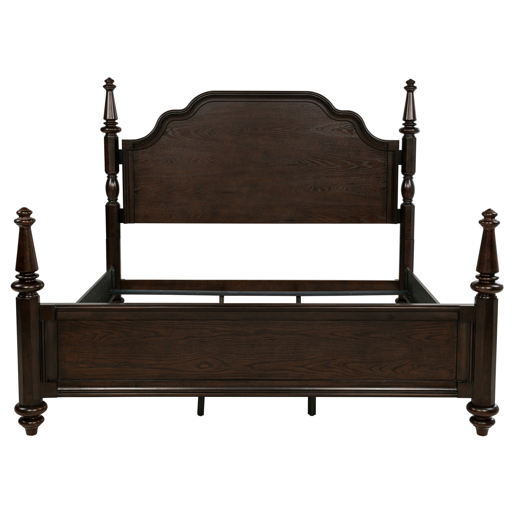 Andover 63-inch Four Poster Eastern King Bed Dark Oak - Tampa Furniture Outlet