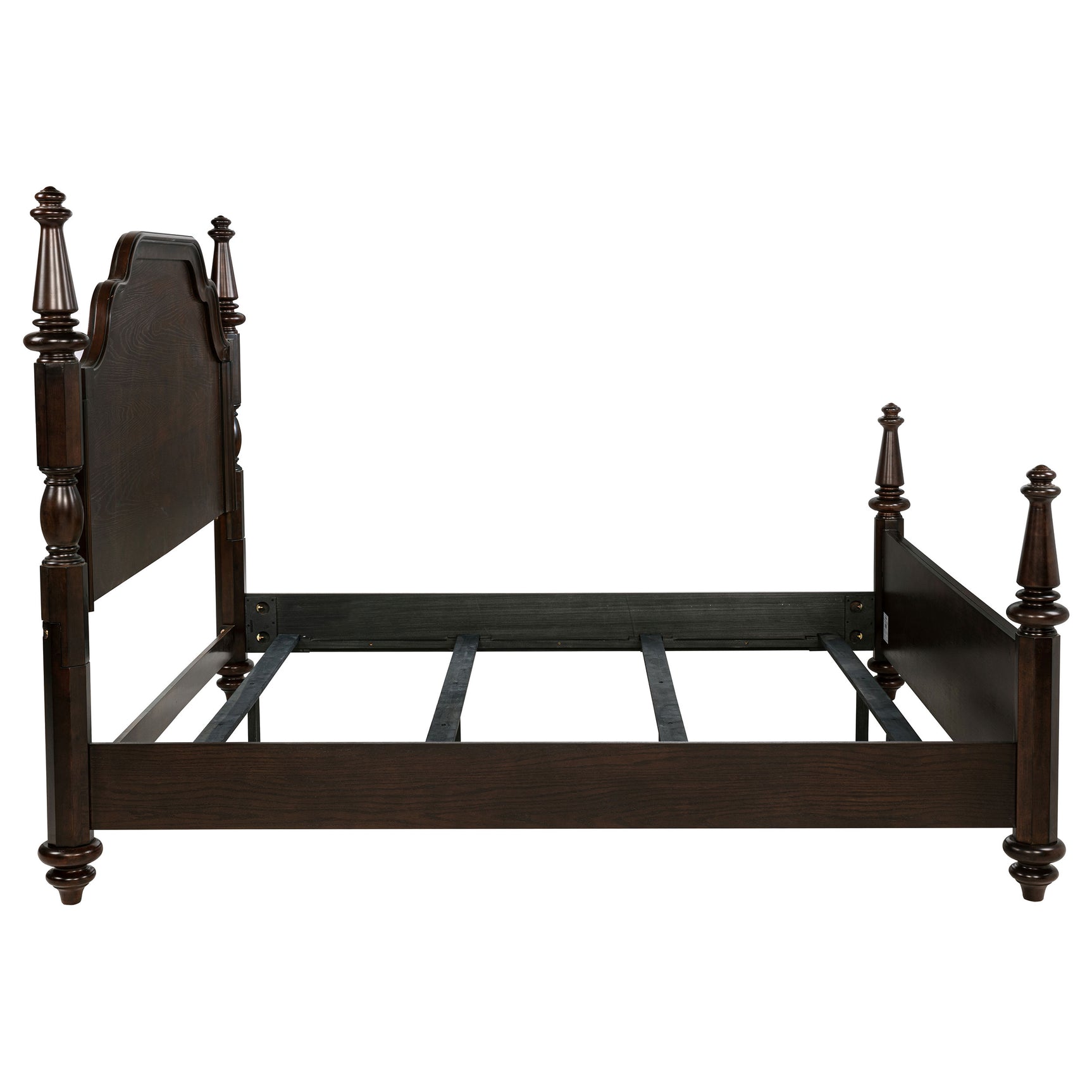 Andover 63-inch Four Poster Eastern King Bed Dark Oak - Tampa Furniture Outlet