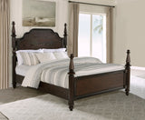 Andover 63-inch Four Poster California King Bed Dark Oak - Tampa Furniture Outlet