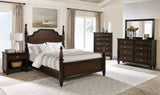 Andover 63-inch Four Poster Queen Bed Dark Oak - Tampa Furniture Outlet