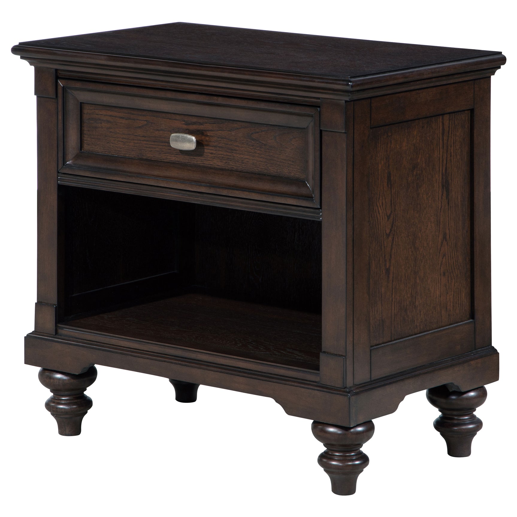 Andover 1-drawer Nightstand Bedside Table Dark Oak - Tampa Furniture Outlet