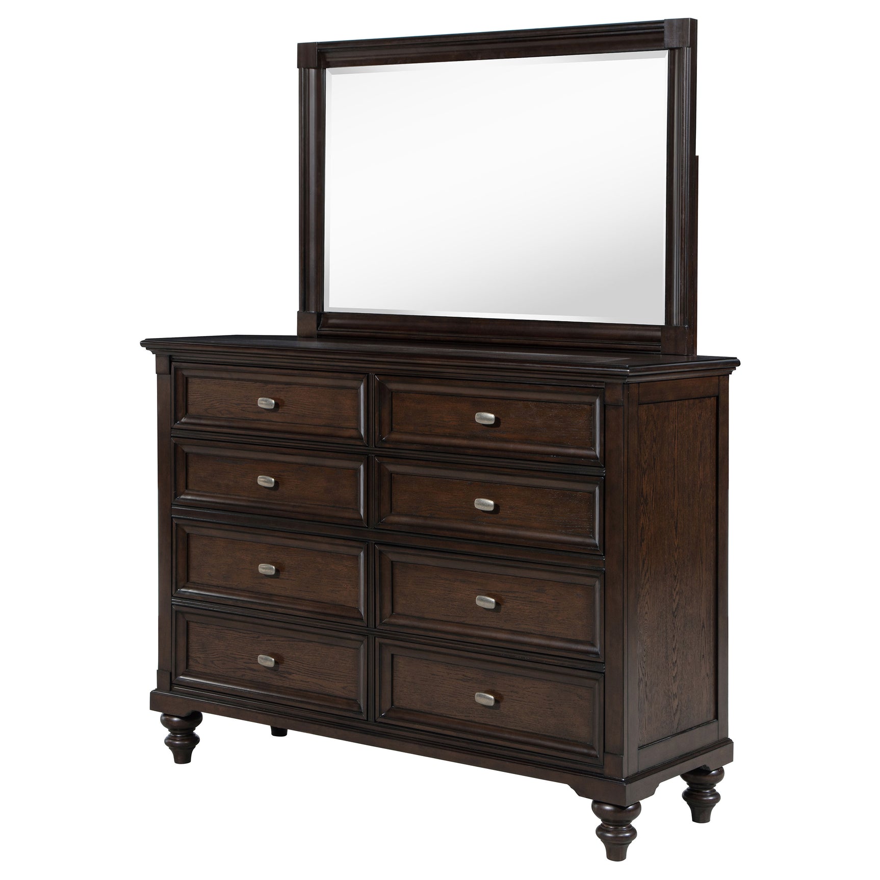 Andover 8-drawer Dresser and Mirror Dark Oak - Tampa Furniture Outlet
