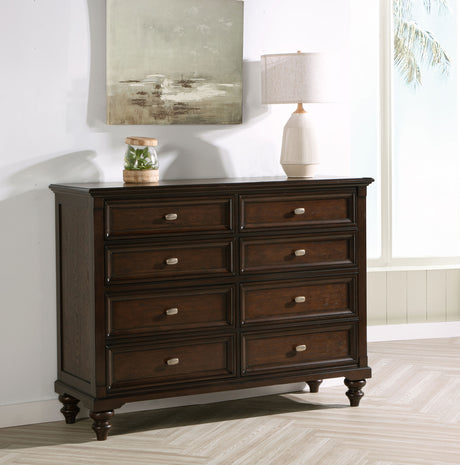 Andover 8-drawer Dresser Cabinet Dark Oak - Tampa Furniture Outlet