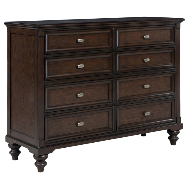 Tampa Furniture Outlet - Coaster - Andover 8-drawer Dresser Cabinet Dark Oak - 223633
