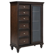 Tampa Furniture Outlet - Coaster - Andover 6-drawer Tempered Glass Door Chest Dark Oak - 223637