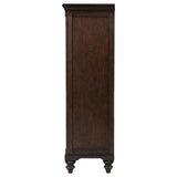 Andover 6-drawer Tempered Glass Door Chest Dark Oak - Tampa Furniture Outlet
