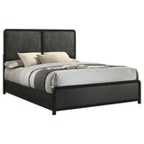 Cavelle 51-inch Upholstered Eastern King Panel Bed Black - Tampa Furniture Outlet