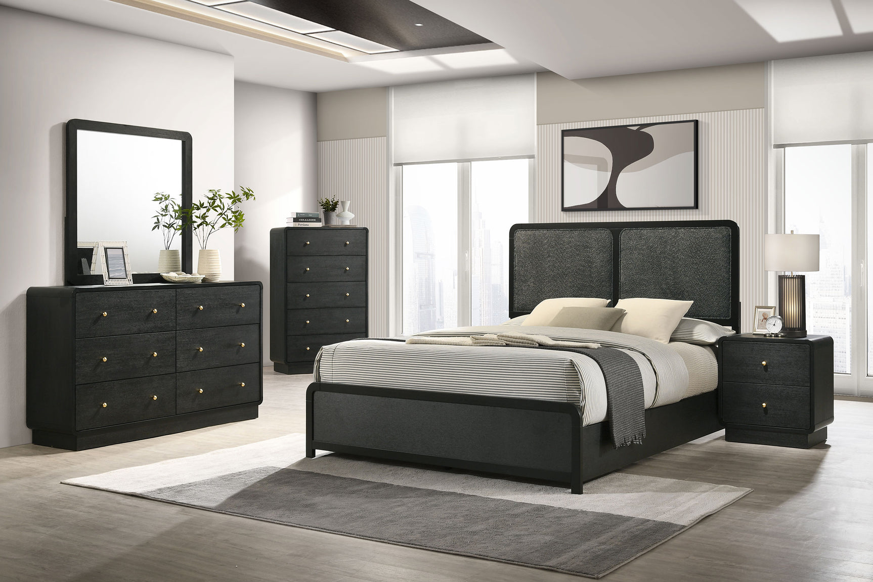 Tampa Furniture Outlet - Coaster - Cavelle 5-piece Queen Bedroom Set Black - 223661Q-S5