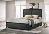 Cavelle 51-inch Upholstered Queen Panel Bed Black - Tampa Furniture Outlet