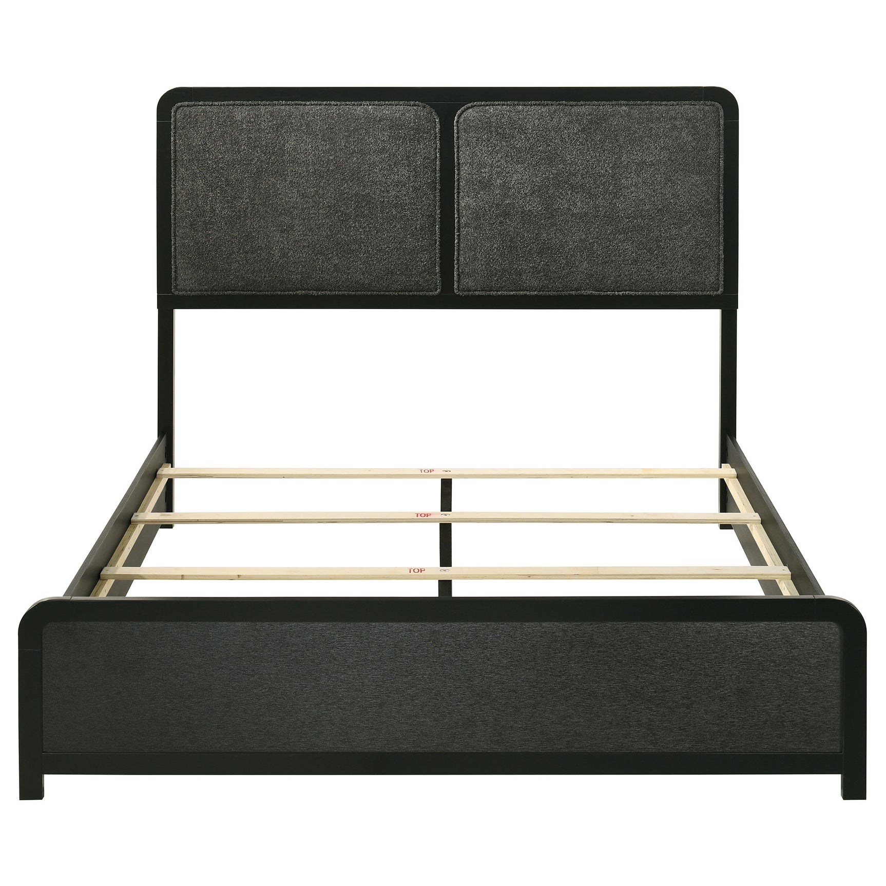 Cavelle 51-inch Upholstered Queen Panel Bed Black - Tampa Furniture Outlet