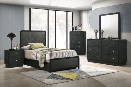 Tampa Furniture Outlet - Coaster - Cavelle 5-piece Twin Bedroom Set Black - 223661T-S5