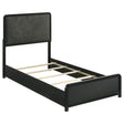 Tampa Furniture Outlet - Coaster - Cavelle 51-inch Upholstered Twin Panel Bed Black - 223661T